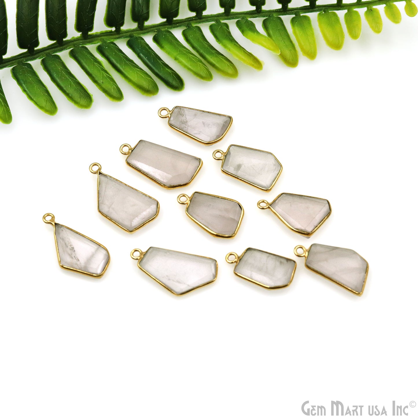 Free Form Single Bail 19x16mm Gold Plated Bezel Gemstone Connector