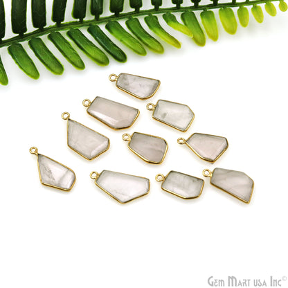 Free Form Single Bail 19x16mm Gold Plated Bezel Gemstone Connector