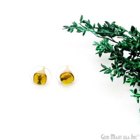 Cushion Shape 6mm Gold Plated Stud Earring