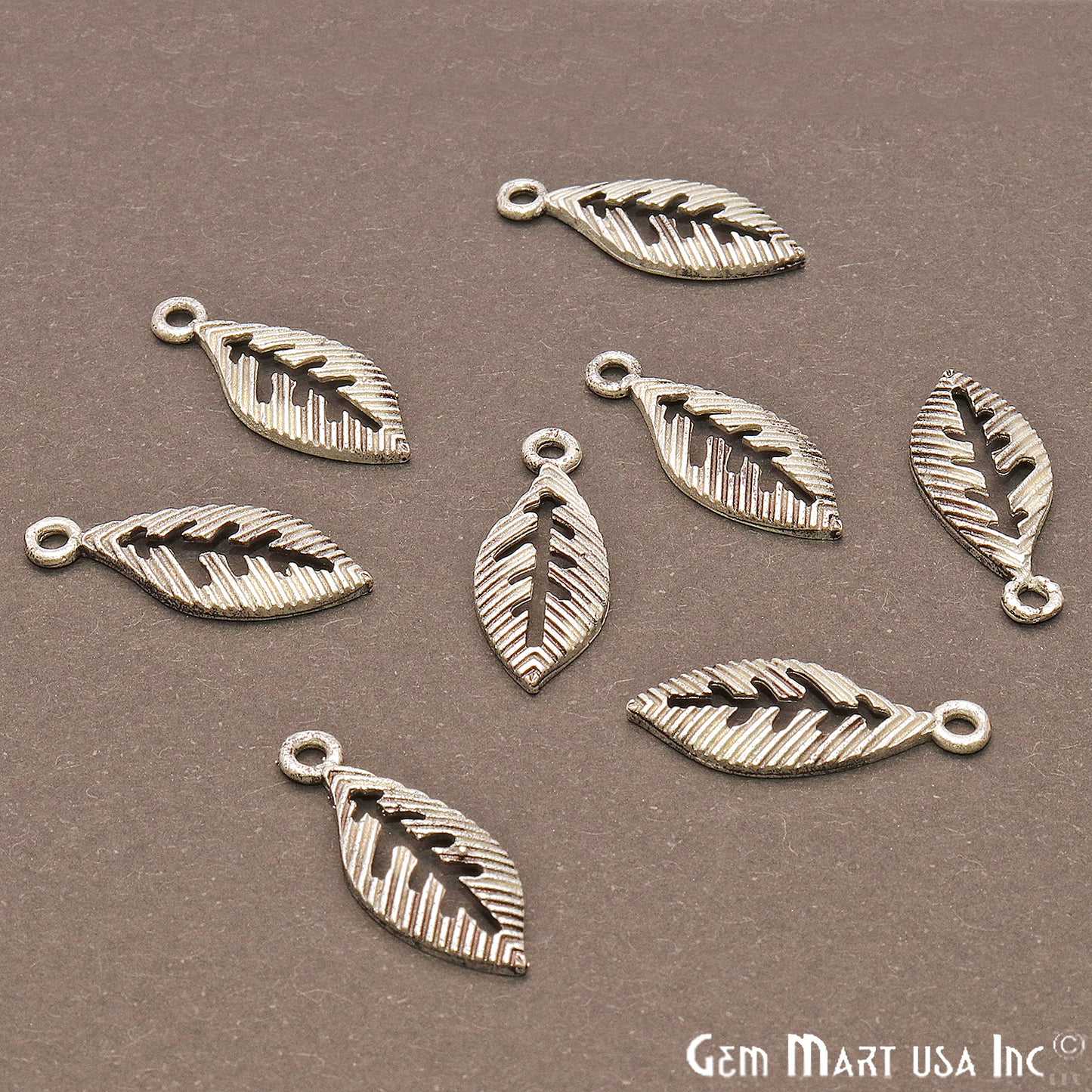 Leaf Shape Finding 27x11mm Chandelier Jewelry Charm (Pick Plating) - GemMartUSA