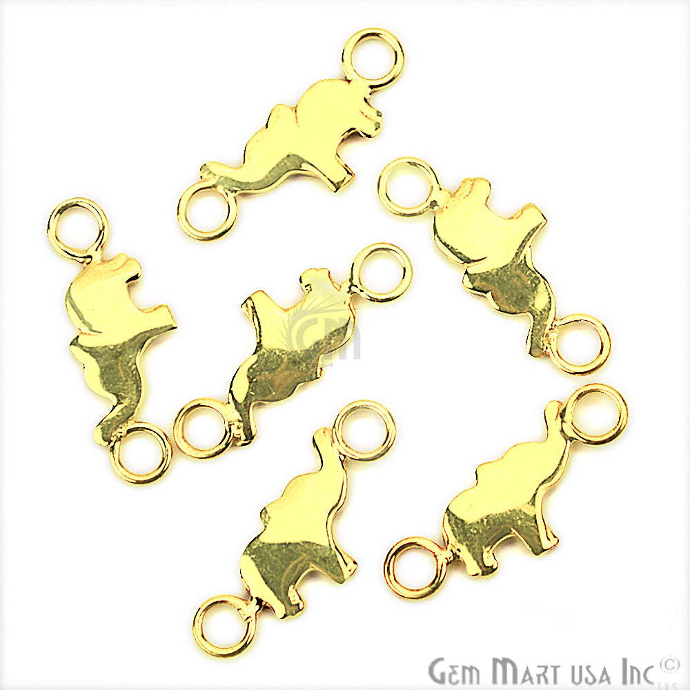 Elephant' Shape Gold Vermeil Charm for Bracelet Pendants & Necklace - GemMartUSA