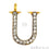 U' Alphabet Charm CZ Pave Gold Vermeil Charm for Bracelet & Pendants - GemMartUSA
