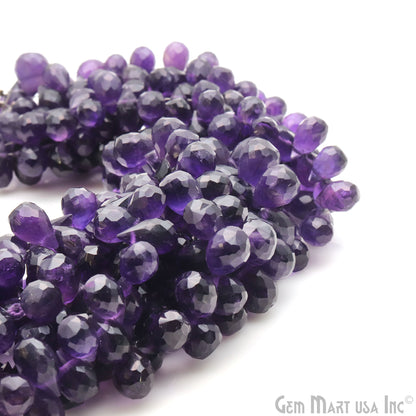 Amethyst Teardrop 8x6mm Faceted Briolette Beads