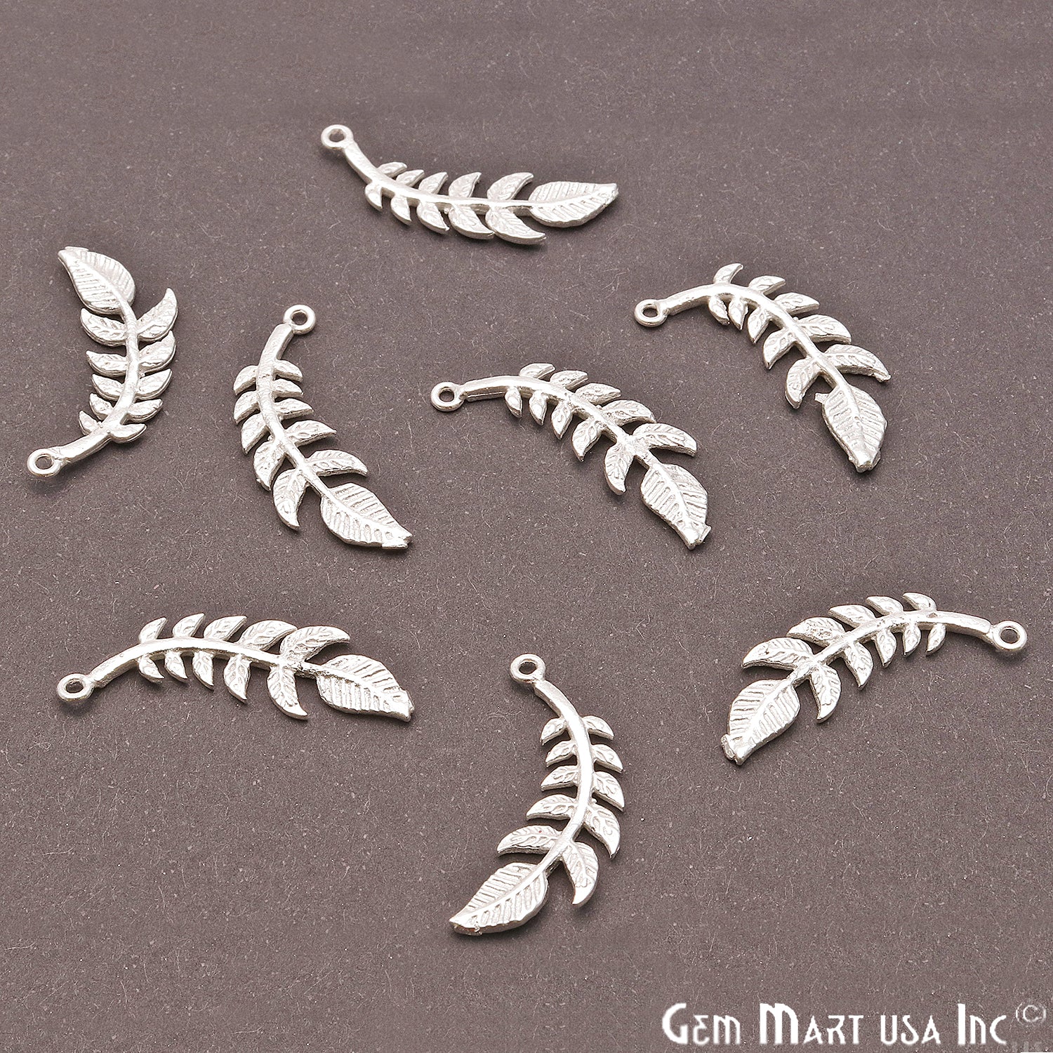 Leaf Shape Finding 30x9mm Chandelier Jewelry Charm (Pick Plating) - GemMartUSA