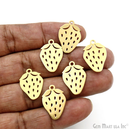 Strawberry Shape Metal 20x14.5mm Filigree Finding Charm Connector