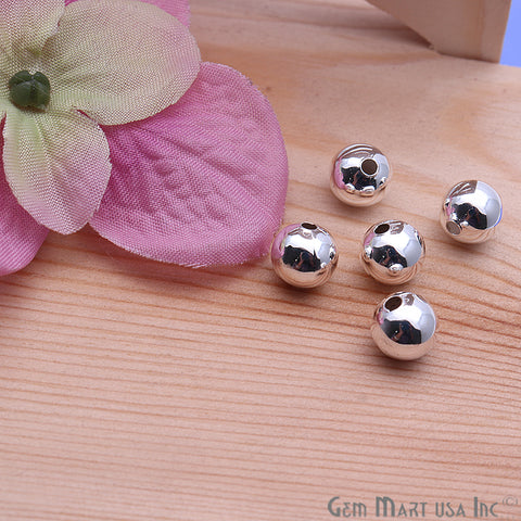 5pc Lot Bead Finding 8mm Round Ball Jewelry Making Charm (Pick Your Plating) - GemMartUSA