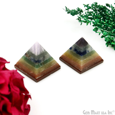 7 Chakra Pyramid, 29x27mm Ornamental Home Decor, Precious Healing Gemstone, Chakra Stone, Spiritual Gemstone