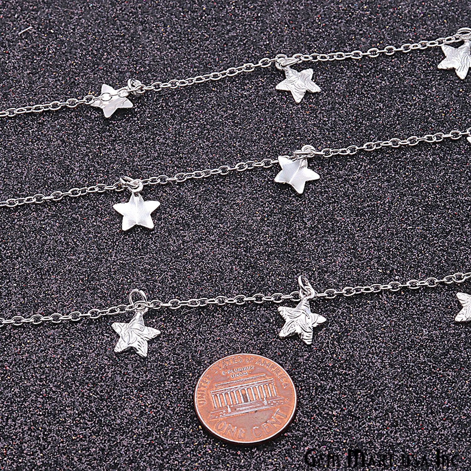 Star Shape Finding Soldered Station Rosary Chain (Pick Your Metal) - GemMartUSA