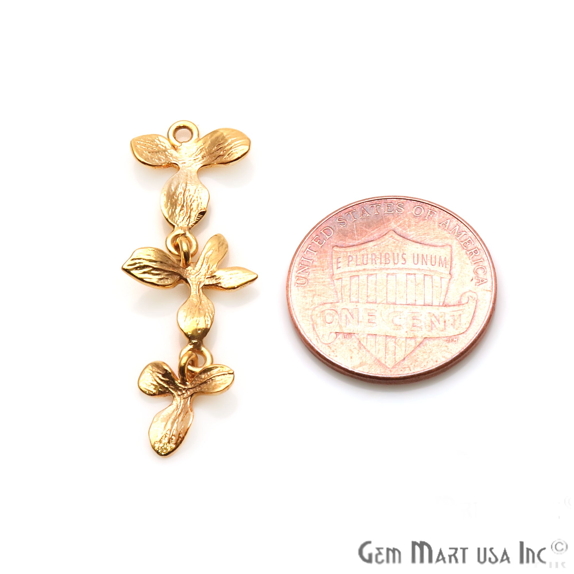 Flower Shape Finding 32x11mm Gold Plated Finding Connector - GemMartUSA