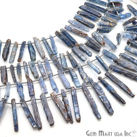 Royal kyanite Gemstone 22x5mm Beaded Handmade Silver Wire Rondelle - GemMartUSA