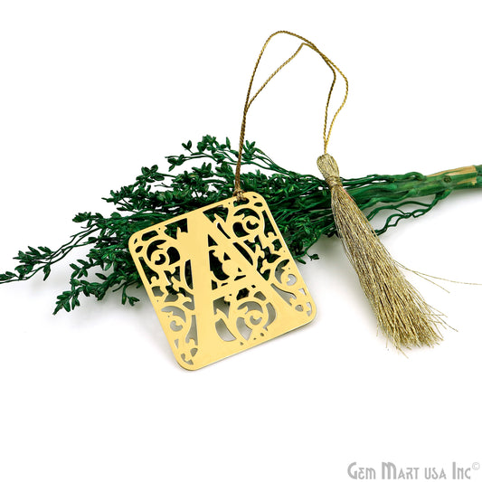 A Alphabet Bookmark With Tassel. Gold Plated Bookmark, Reader Gift, Handmade Bookmark, Page Marker, Aesthetic Gift, 50mm