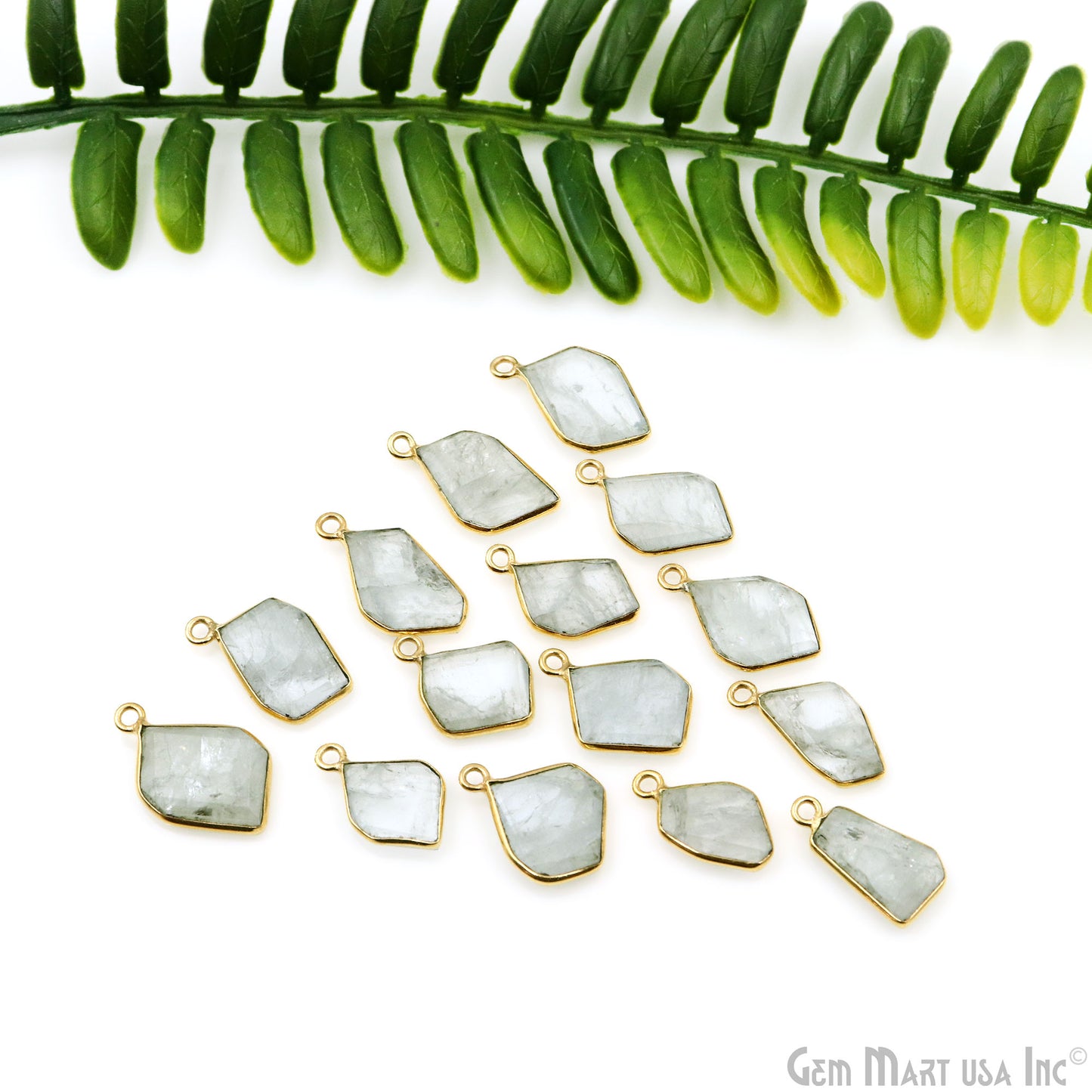 Free Form Single Bail 19x16mm Gold Plated Bezel Gemstone Connector