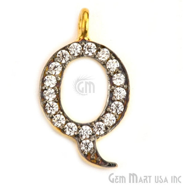 'Q' Alphabet Charm CZ...
