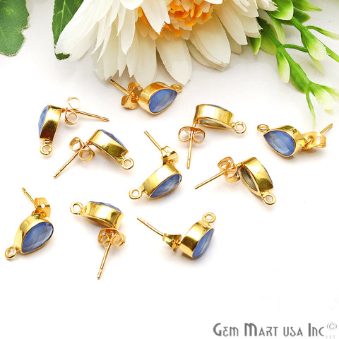 DIY Pear 13x7mm Gold Bail Gemstone stud Earring (Pick Your Gemstone) - GemMartUSA