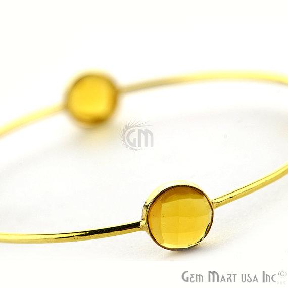 Citrine 10mm Round Shape Gold Plated Stacking Bangle Bracelet - GemMartUSA