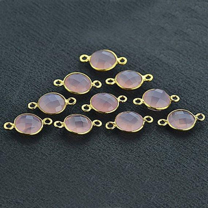 Round 8mm Gold Plated Double Bail Gemstone Connectors (Pick Your Lot Size) - GemMartUSA