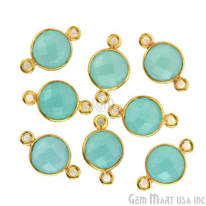 Round 8mm Gold Plated Double Bail Gemstone Connectors (Pick Your Lot Size) - GemMartUSA