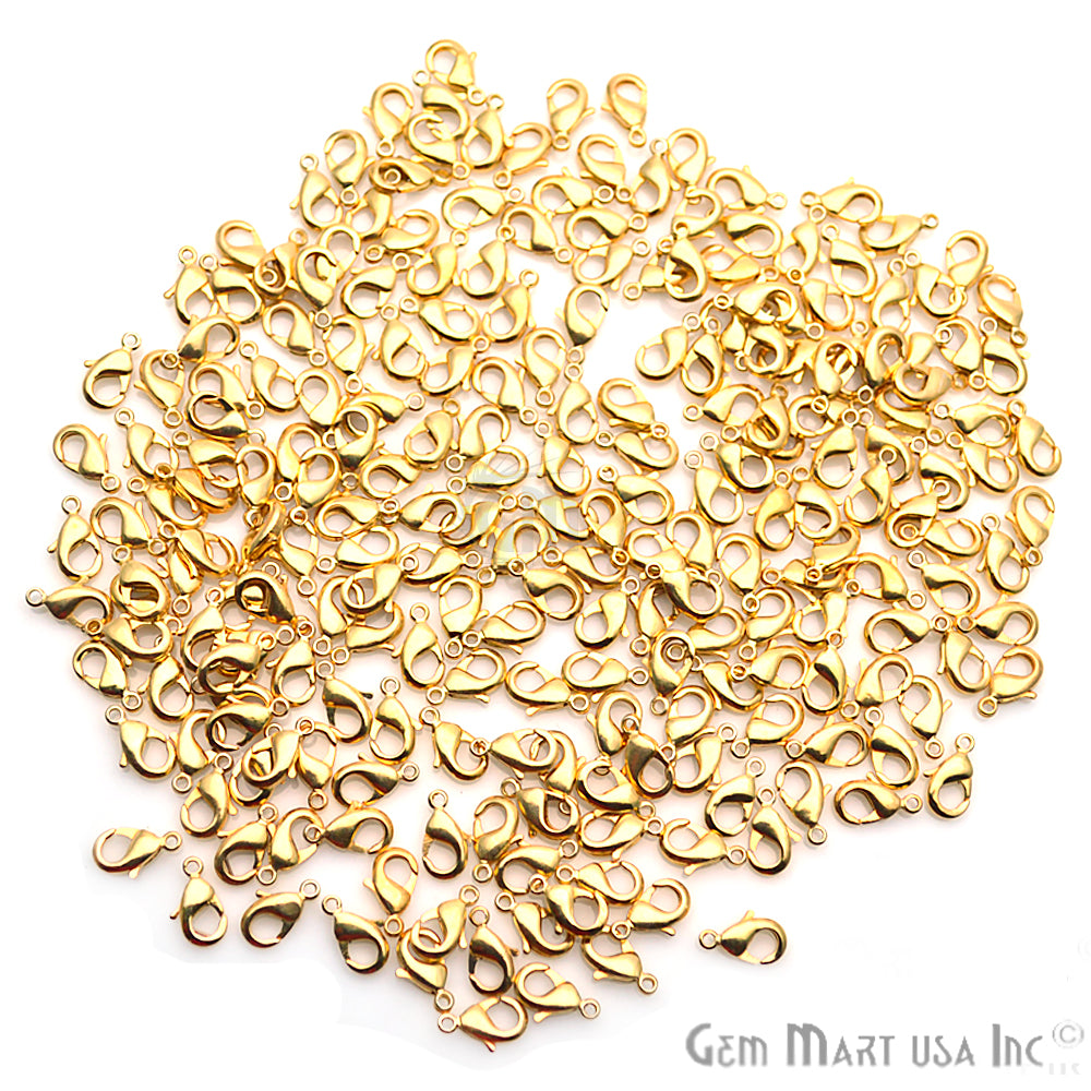 5pc Lot Gold Pendant Clasp, Pendant Hook, Pendant Lock - GemMartUSA