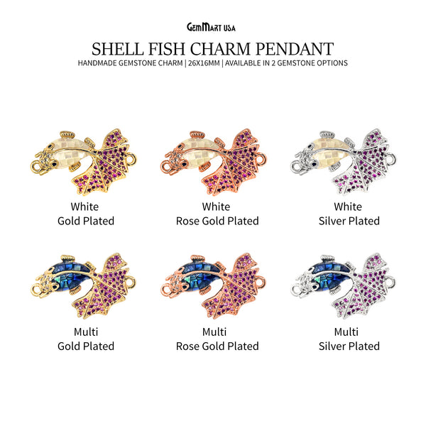 CZ Beads Fish Charm...