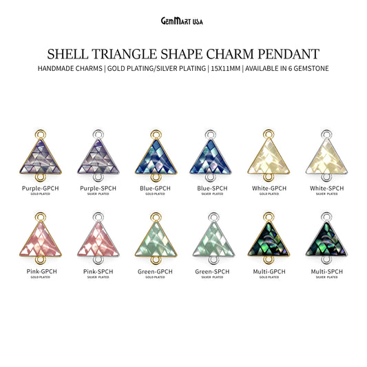 Shell Triangle Shape 15x11mm Double Bail Connector