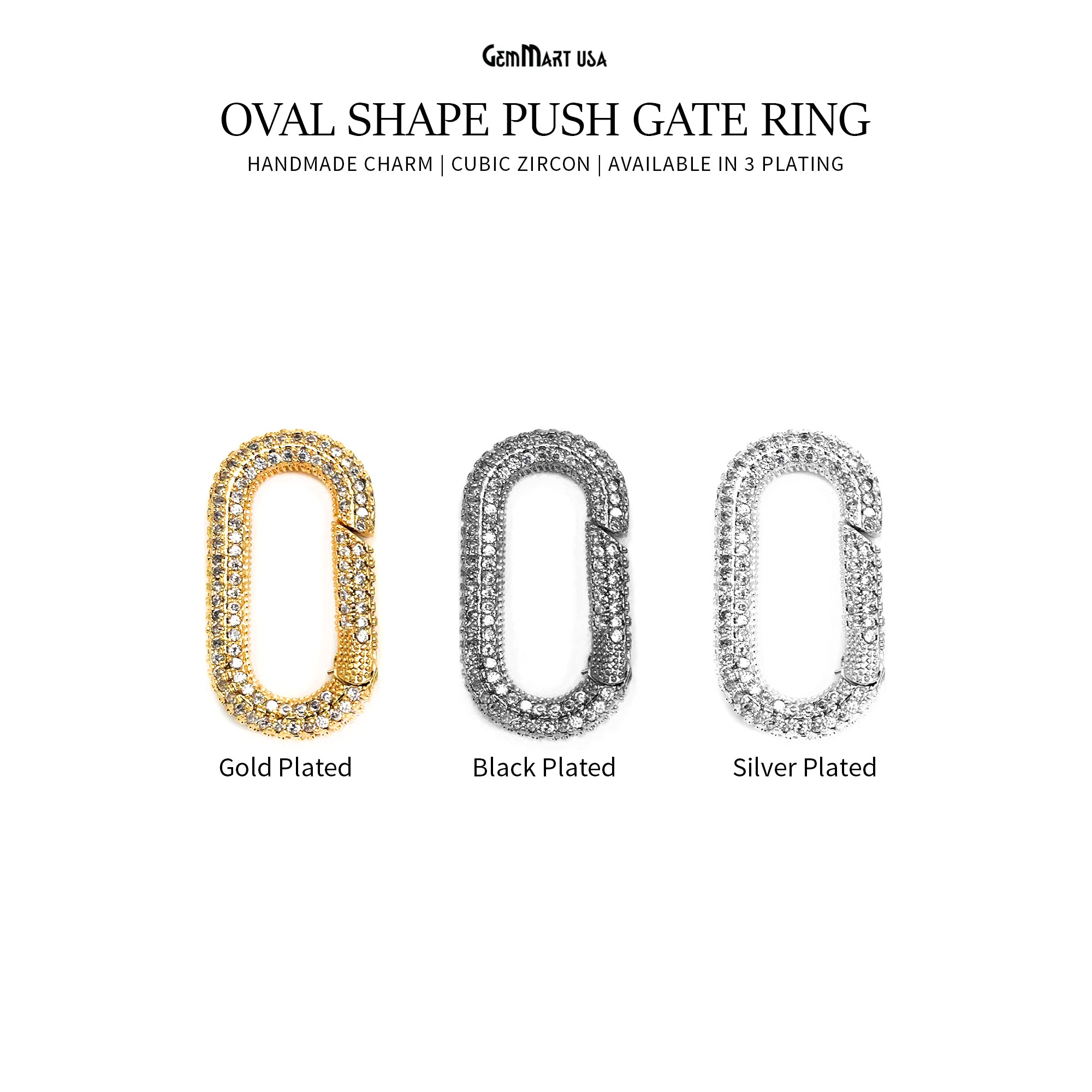 Dainty Gold Spring Gate Ring-Oval Push Gate Ring-Jewelry Making Findings