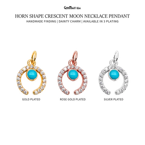Horn Shape Charm Dainty Crescent Moon Necklace Pendant