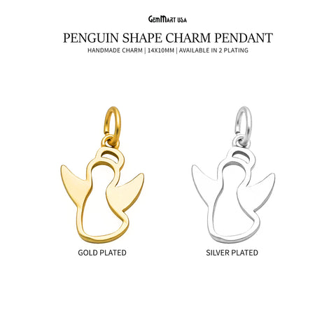 Penguin Charm 14x10mm Matte Finish charm Pendant