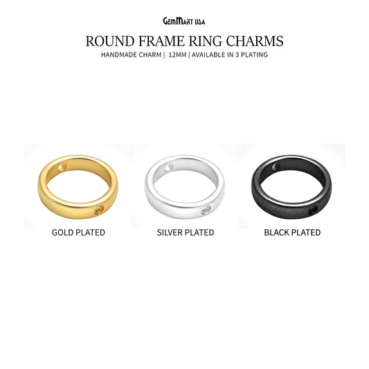 Round Frame Charms, Connector Charms, Closed Ring, Circle Pendant, Circle Connector, Ring Connectors