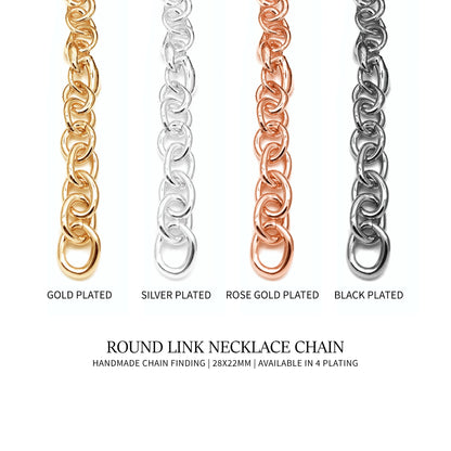 Round Link Necklace Chain Finding Chain 28x22mm Station Rosary Chain