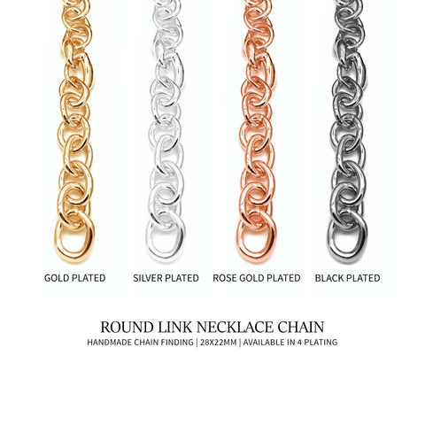 Round Link Necklace Chain Finding Chain 28x22mm Station Rosary Chain