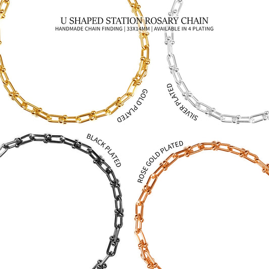 U Link Chain Finding Chain 33x14mm U Shaped Station Rosary Chain