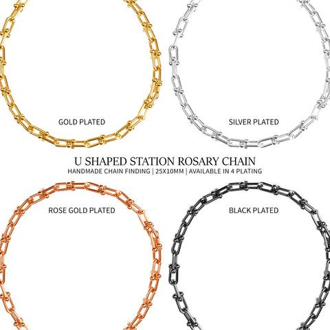 U Link Chain Finding Chain 25x10mm U Shaped Station Rosary Chain