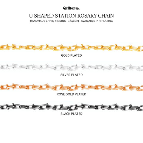 U Link Chain Finding Chain 14x6mm U Shaped Station Rosary Chain