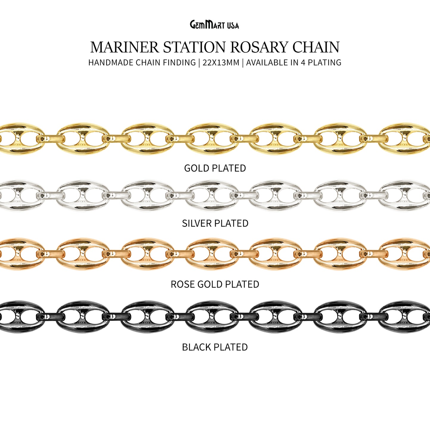 Mariner Chain Finding Chain 22x13mm Mariner Station Rosary Chain