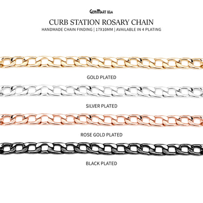 Curb Link Chain Finding Chain 17x10mm Curb Station Rosary Chain