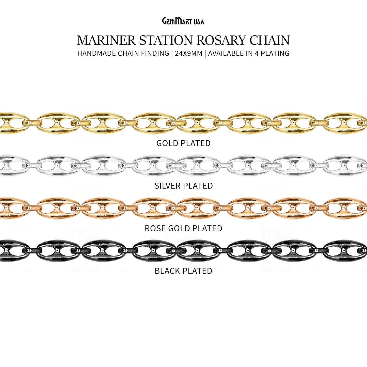 Mariner Link Chain Finding Chain 24x9mm Mariner Station Rosary Chain