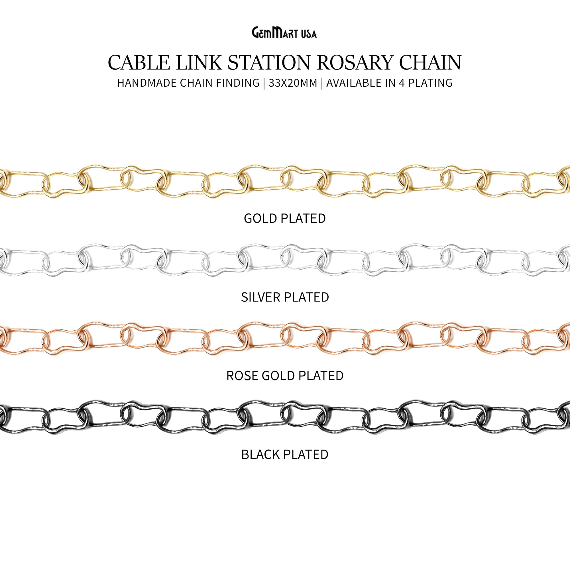 Cable Link Chain Finding Chain 33x20mm Station Rosary Chain