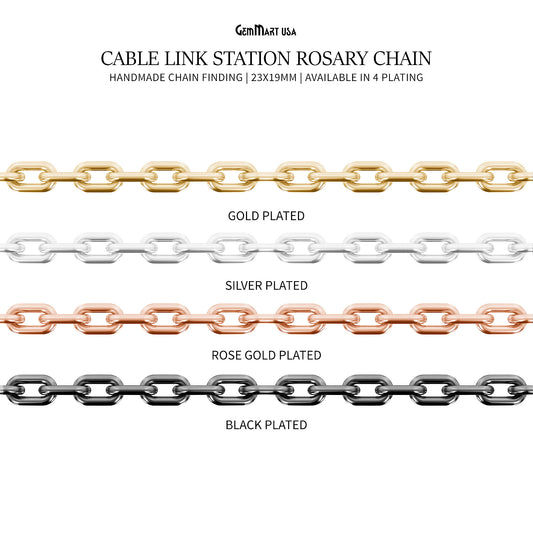 Cable Link Chain Finding Chain 23x19mm Station Rosary Chain