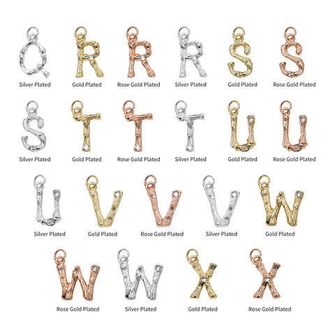 Alphabets 15mm Single Bail Pendants, Letter Charms, Personalized Necklace