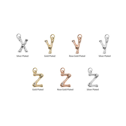 Alphabets 15mm Single Bail Pendants, Letter Charms, Personalized Necklace