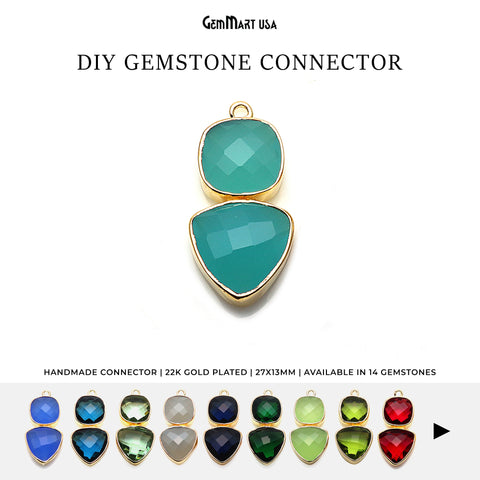 DIY Gemstone Chandelier Gold Plated Long Dangle Connector 1PC