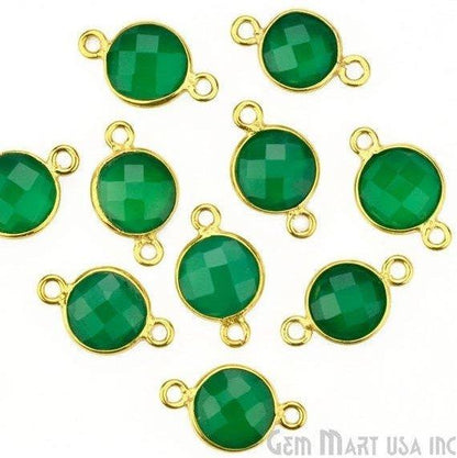 Round 8mm Gold Plated Double Bail Gemstone Connectors (Pick Your Lot Size) - GemMartUSA