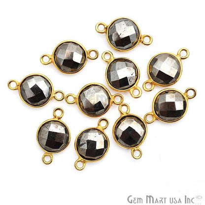 Round 8mm Gold Plated Double Bail Gemstone Connectors (Pick Your Lot Size) - GemMartUSA