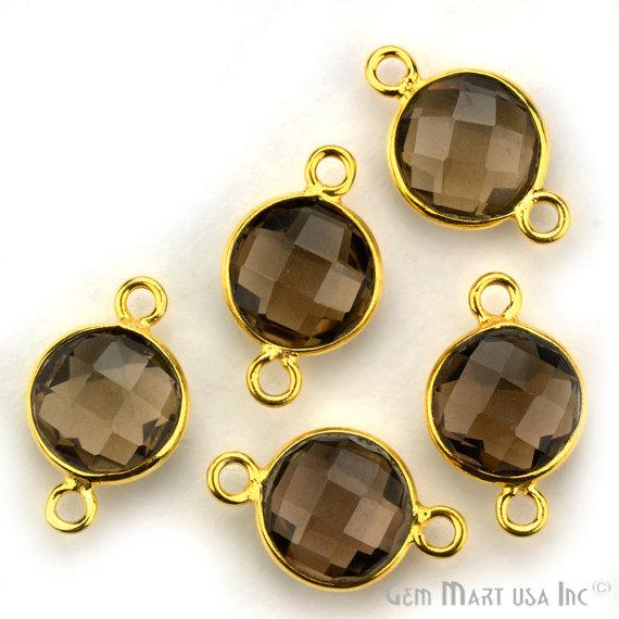 Round 8mm Gold Plated Double Bail Gemstone Connectors (Pick Your Lot Size) - GemMartUSA