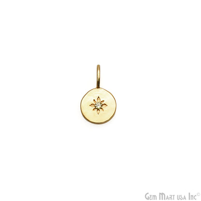 Round Shape 15x9mm Gold Plated Single Bail Finding Charm Pendant