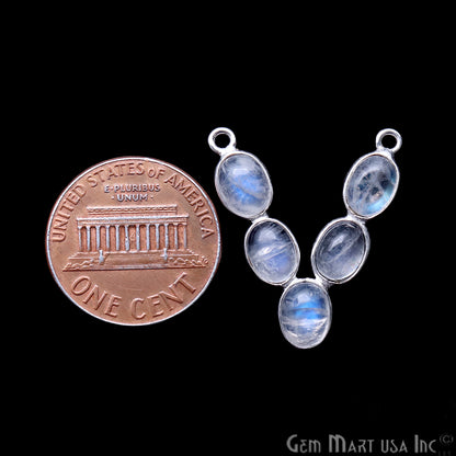 DIY Rainbow Moonstone 24x21mm Double Bail Chandelier Finding Component (Pick Your Metal) - GemMartUSA