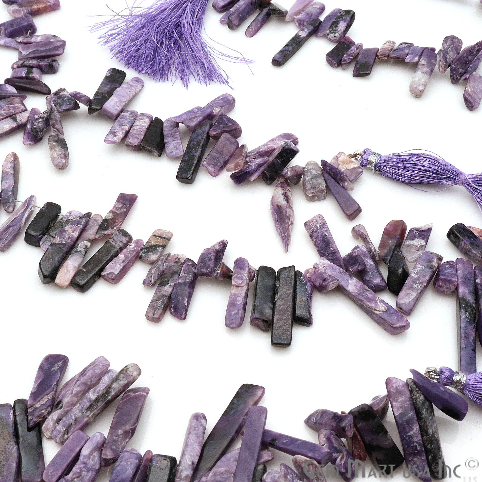 Charoite Free Form 22x7mm Crafting Beads Gemstone Strands 8INCH - GemMartUSA