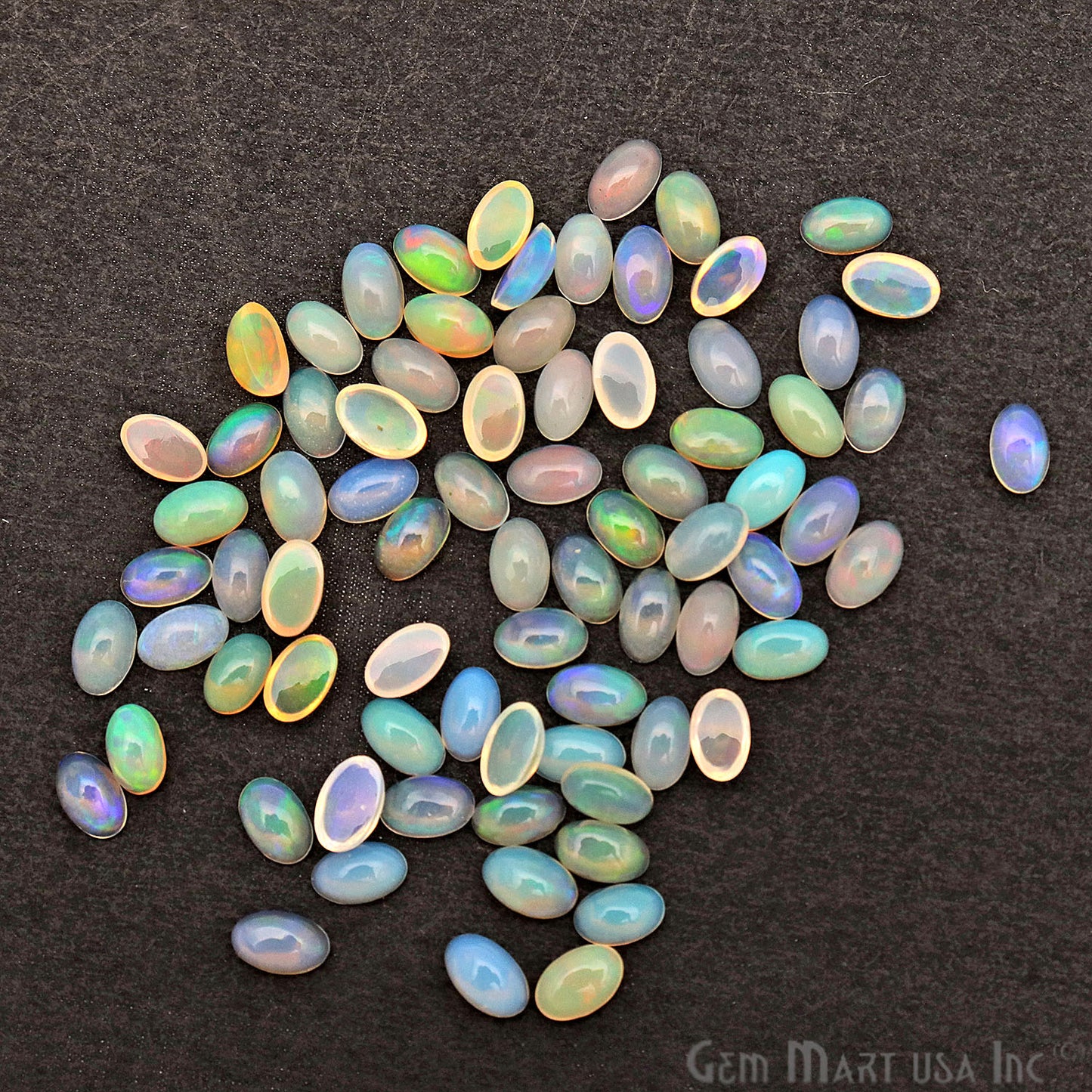 10pc Lot Natural Opal Gemstone 5x3mm Oval Beads Cabochons Loose Precious Stones - GemMartUSA