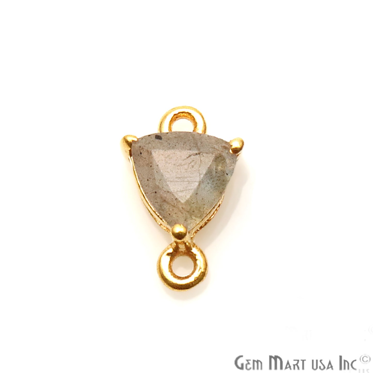 Labradorite Prong Setting Gold Plated Flashy Gemstone Connector - GemMartUSA