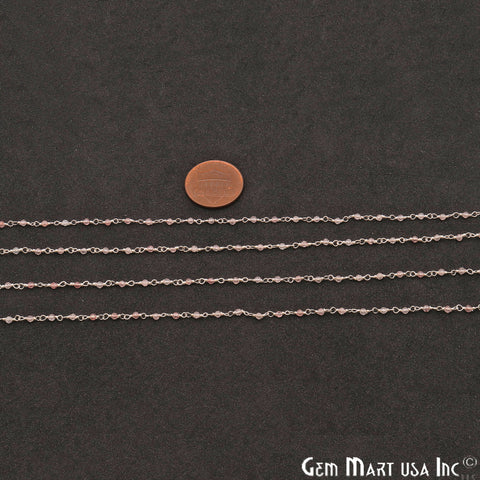 Strawbwerry Quartz 1mm Silver Wire Wrapped Beads Rosary Chains - GemMartUSA